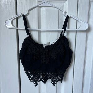 Black Crop Tank Top